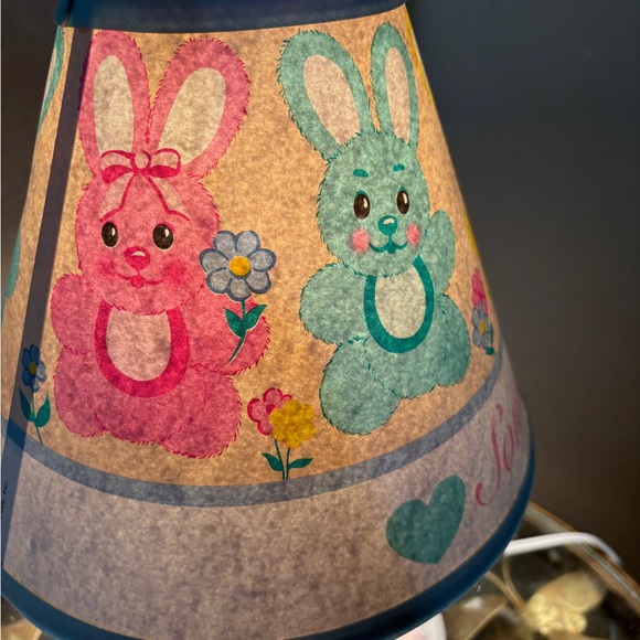 Dolly Inc. Vintage Somebunny Pink Blue Yellow Bunny Children’s Lamp Kids - Picture 4 of 6